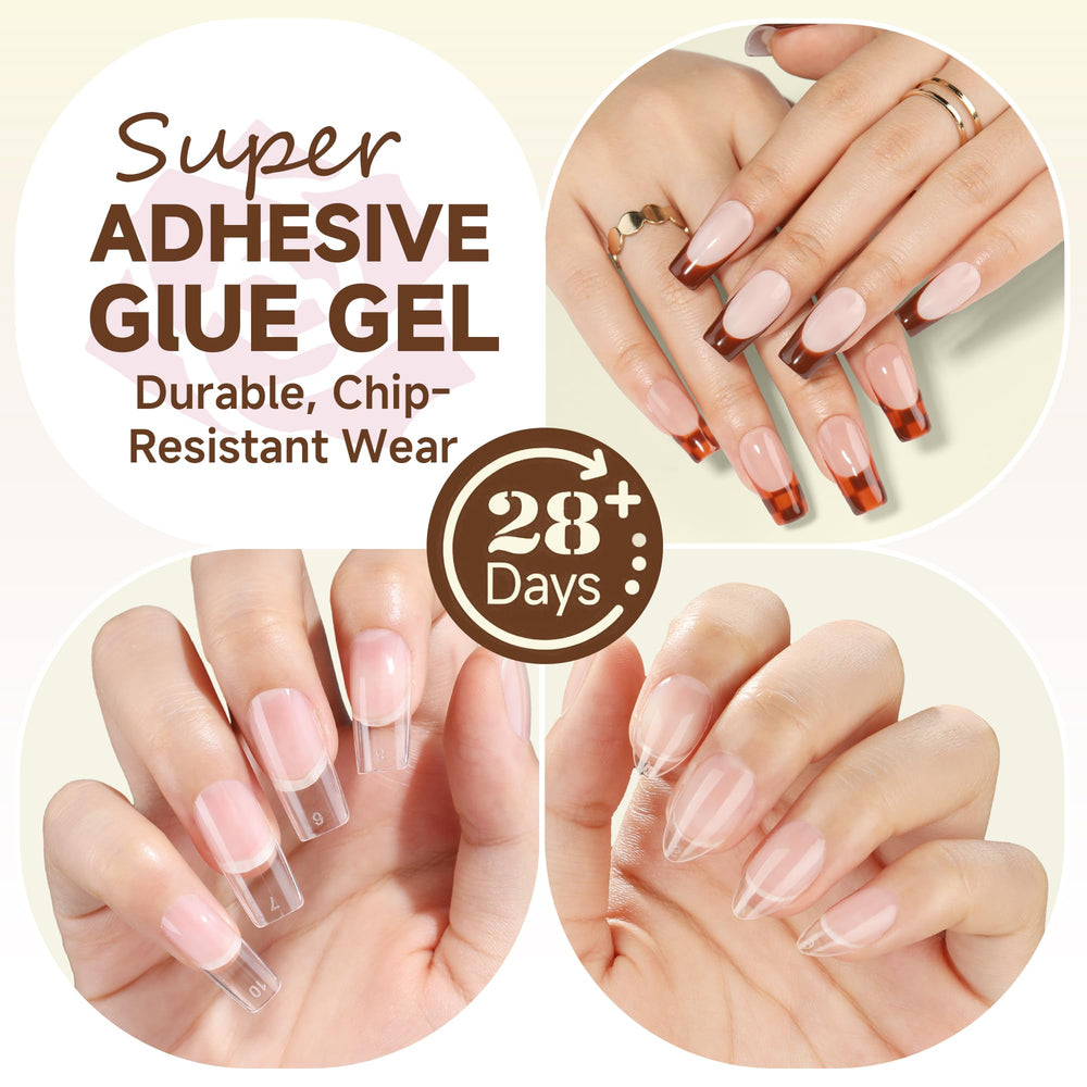 UNA GELLA: aplicación de pegamento como base de gel para uñas.