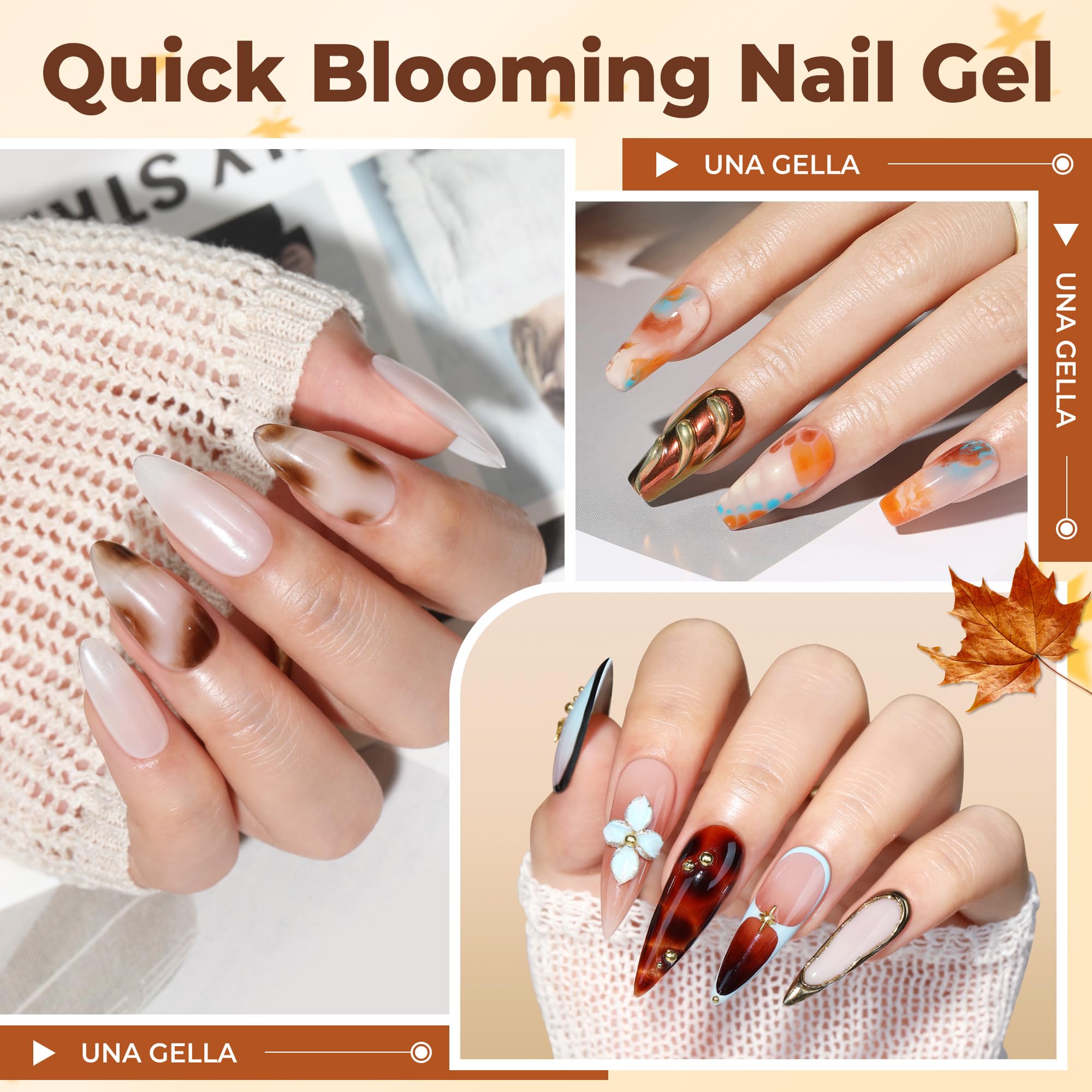 UNA GELLA Blooming Gel: efecto acuarela para uñas, difuminado suave y versátil.