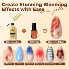UNA GELLA Blooming Gel: motivos florales, resultados delicados con facilidad.
