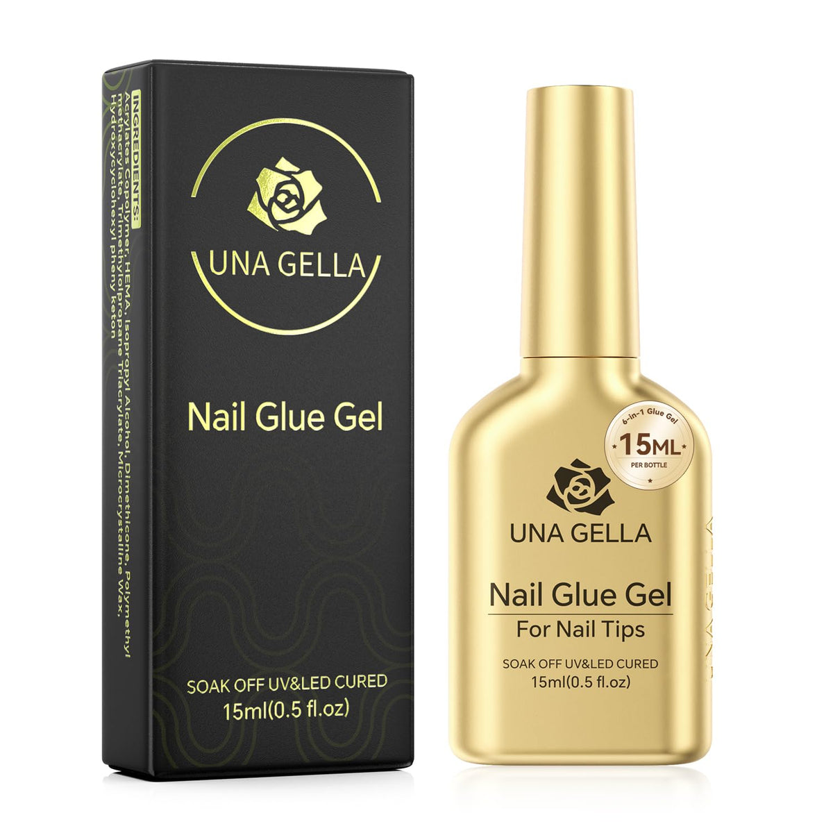 UNA GELLA: bote de pegamento para uñas, adhesión ultra fuerte.