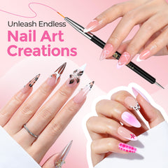 UNA GELLA brochas para uñas, diseño doble punta, facilita pintar y puntillar.
