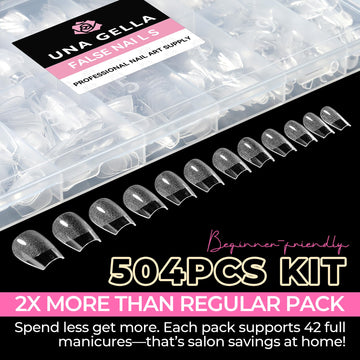 UNA GELLA clear cover tips – color stays vibrant with a shielded look.