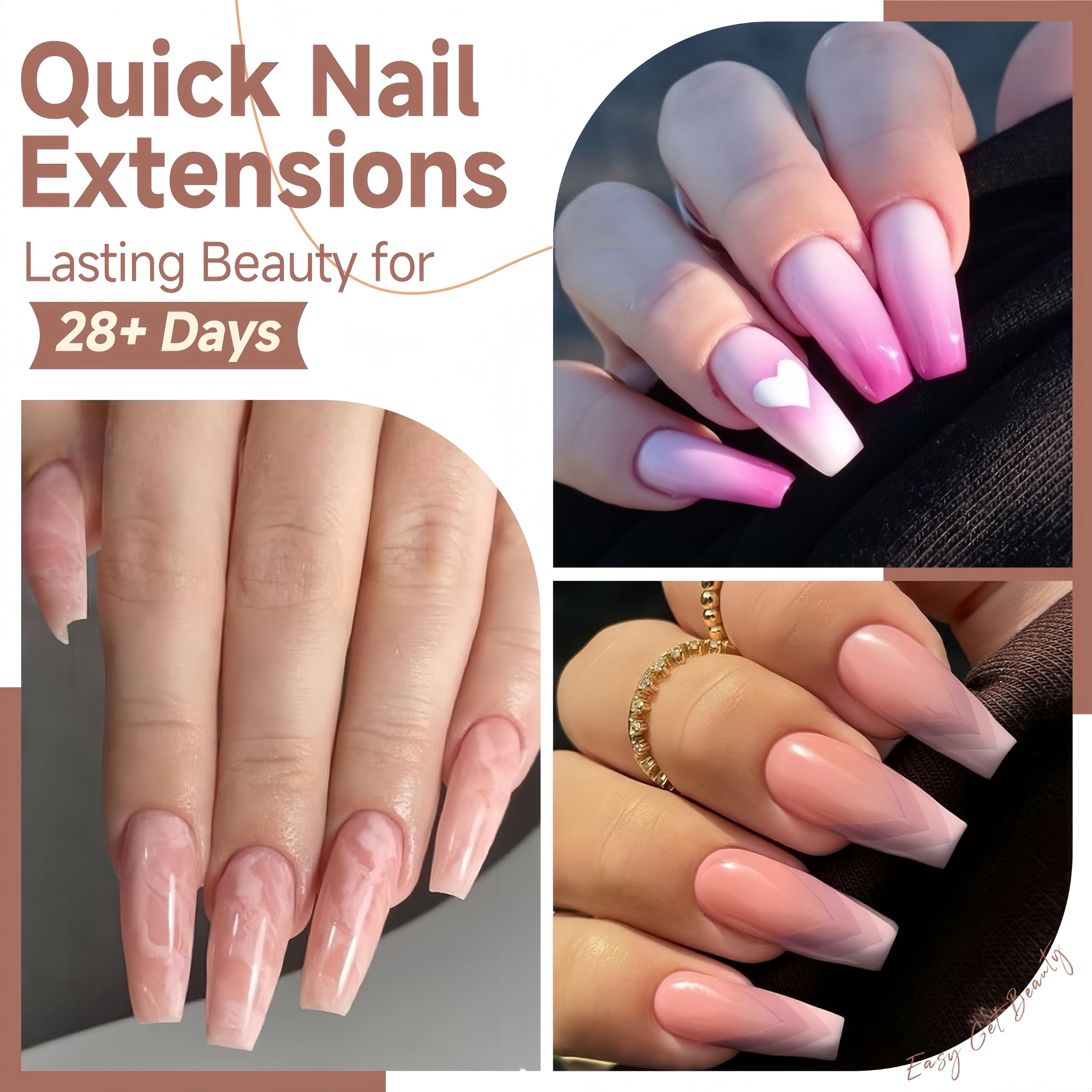 UNA GELLA conjunto 504 puntas uñas 12 tallas, para extender y personalizar uñas.