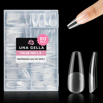 UNA GELLA estuche de uñas coffin largas para uso doméstico cómodo