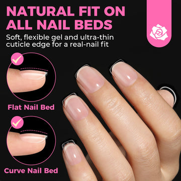 UNA GELLA tips feature smooth edges for easy press-on application.