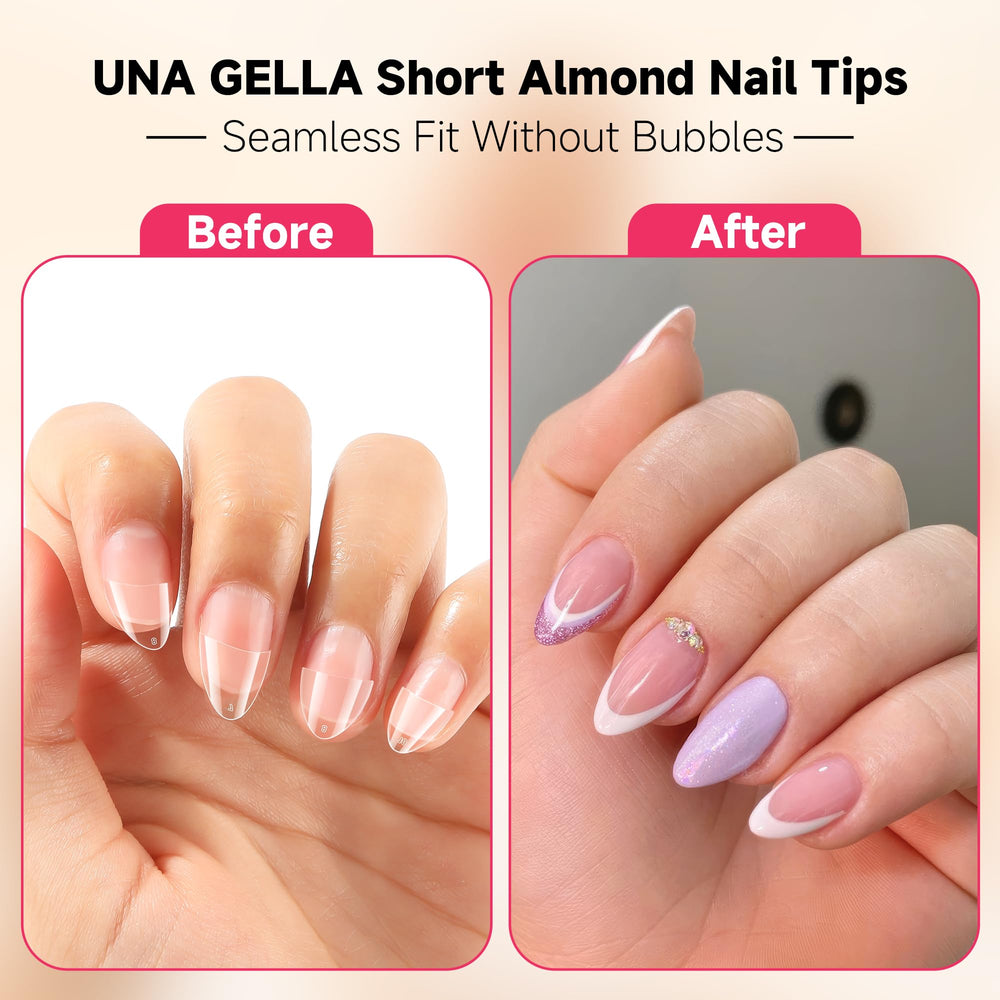 UNA GELLA flat no-C curve design fits varied nail beds