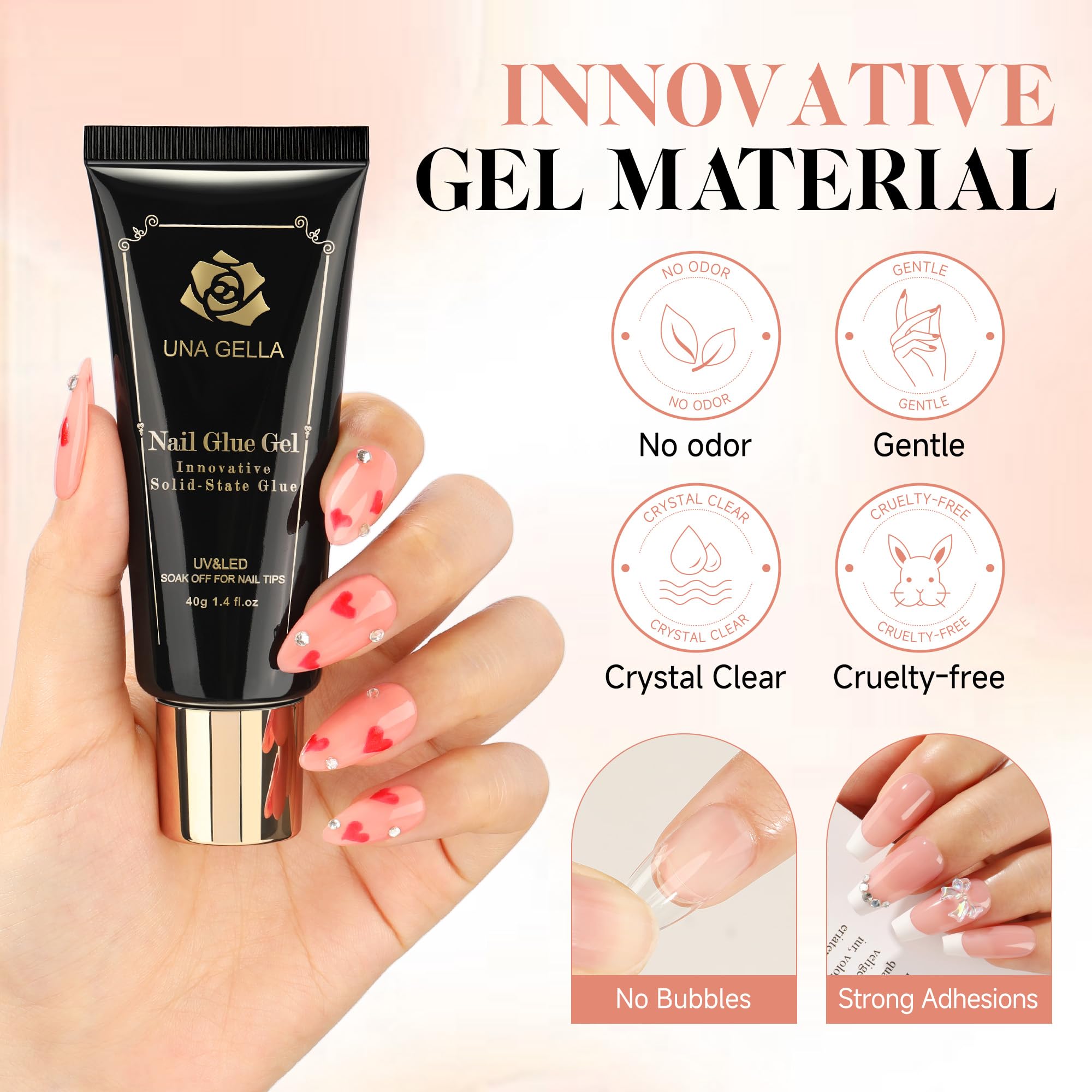 UNA GELLA gel uñal brillo claro, aspecto natural