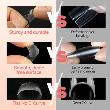 Puntas compatibles con gel, polvo de inmersión y acrílico.