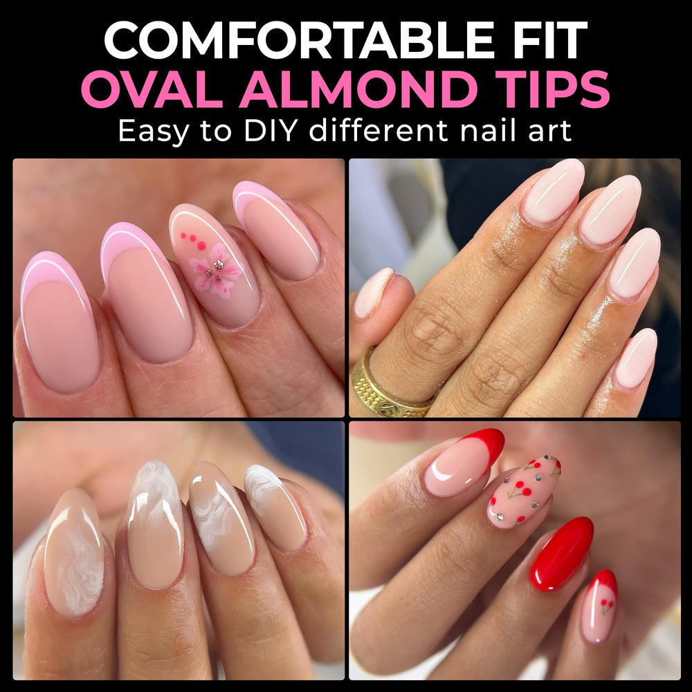 UNA GELLA puntas gel transparentes ovaladas con 12 tallas para ajuste