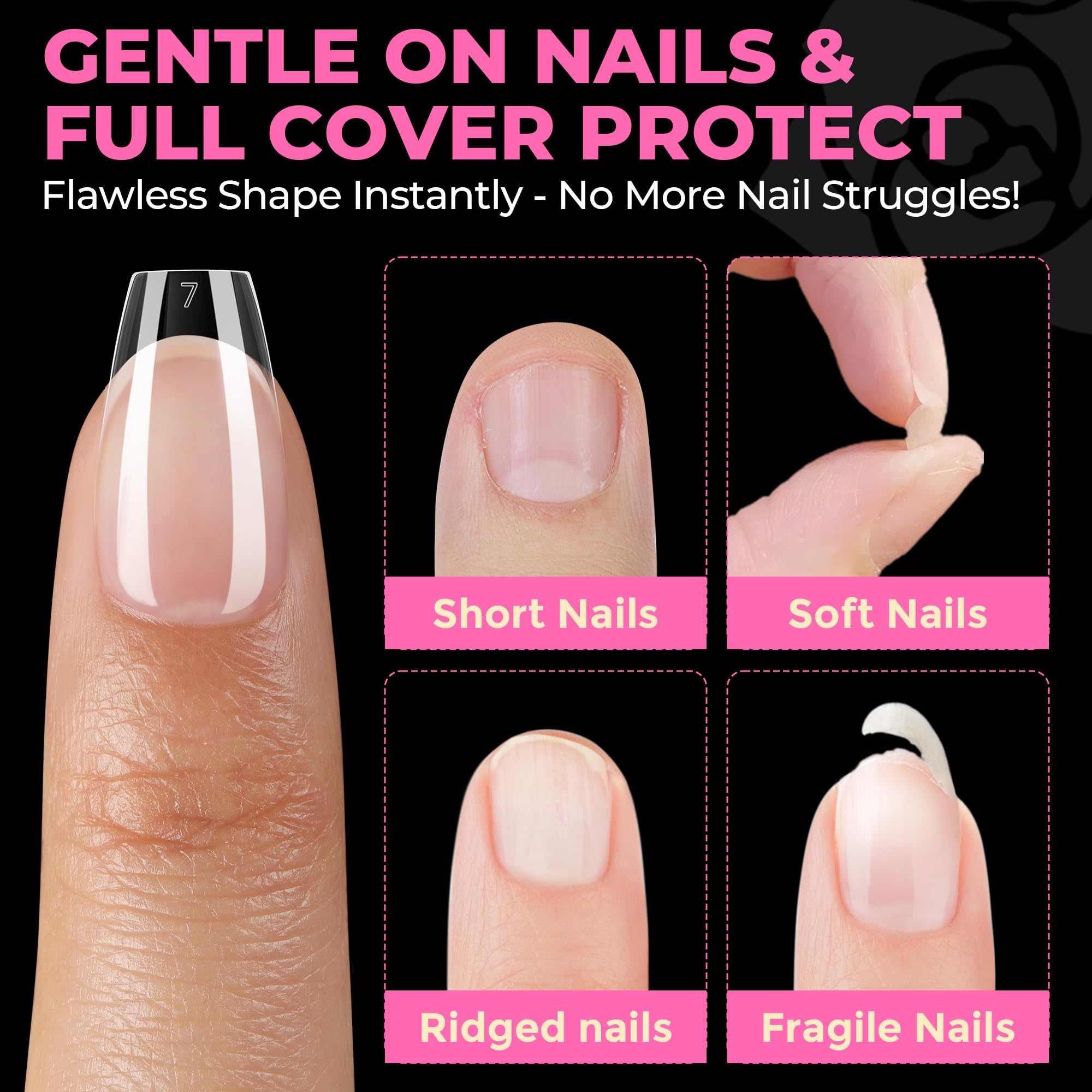 UNA GELLA preformadas para manicura casera fáciles de aplicar