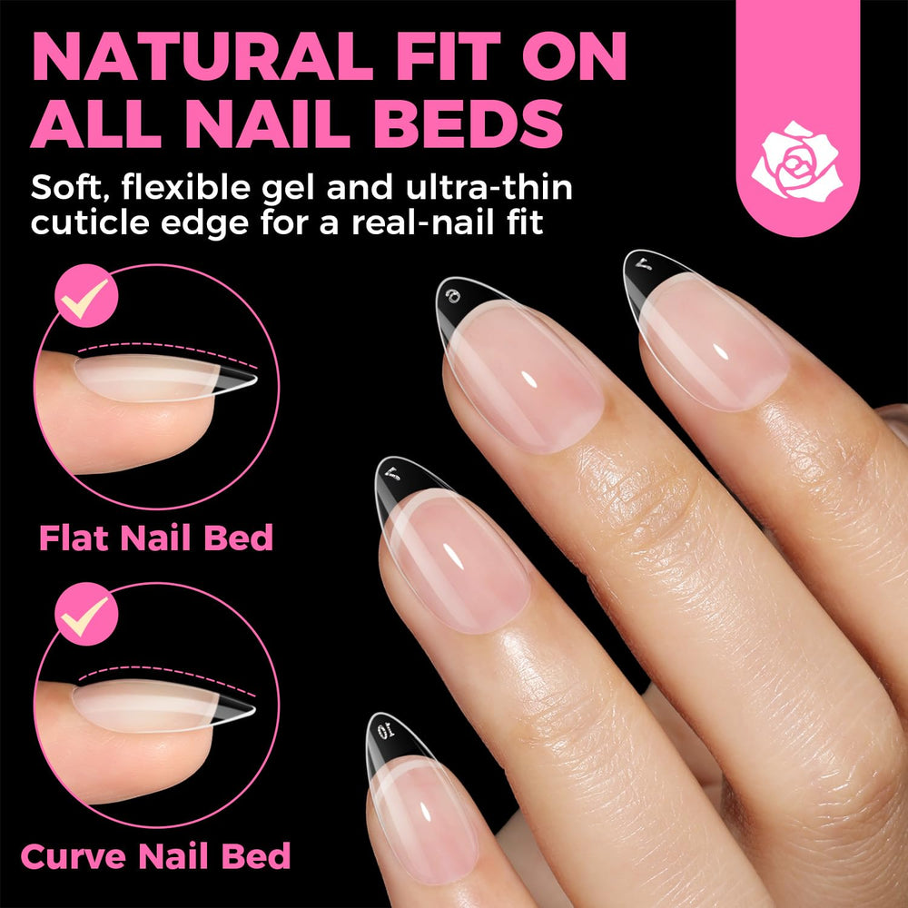 Uso en casa con UNA GELLA Almond Short para lograr uñas con aspecto de salón