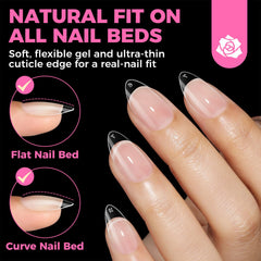 Uso en casa con UNA GELLA Almond Short para lograr uñas con aspecto de salón