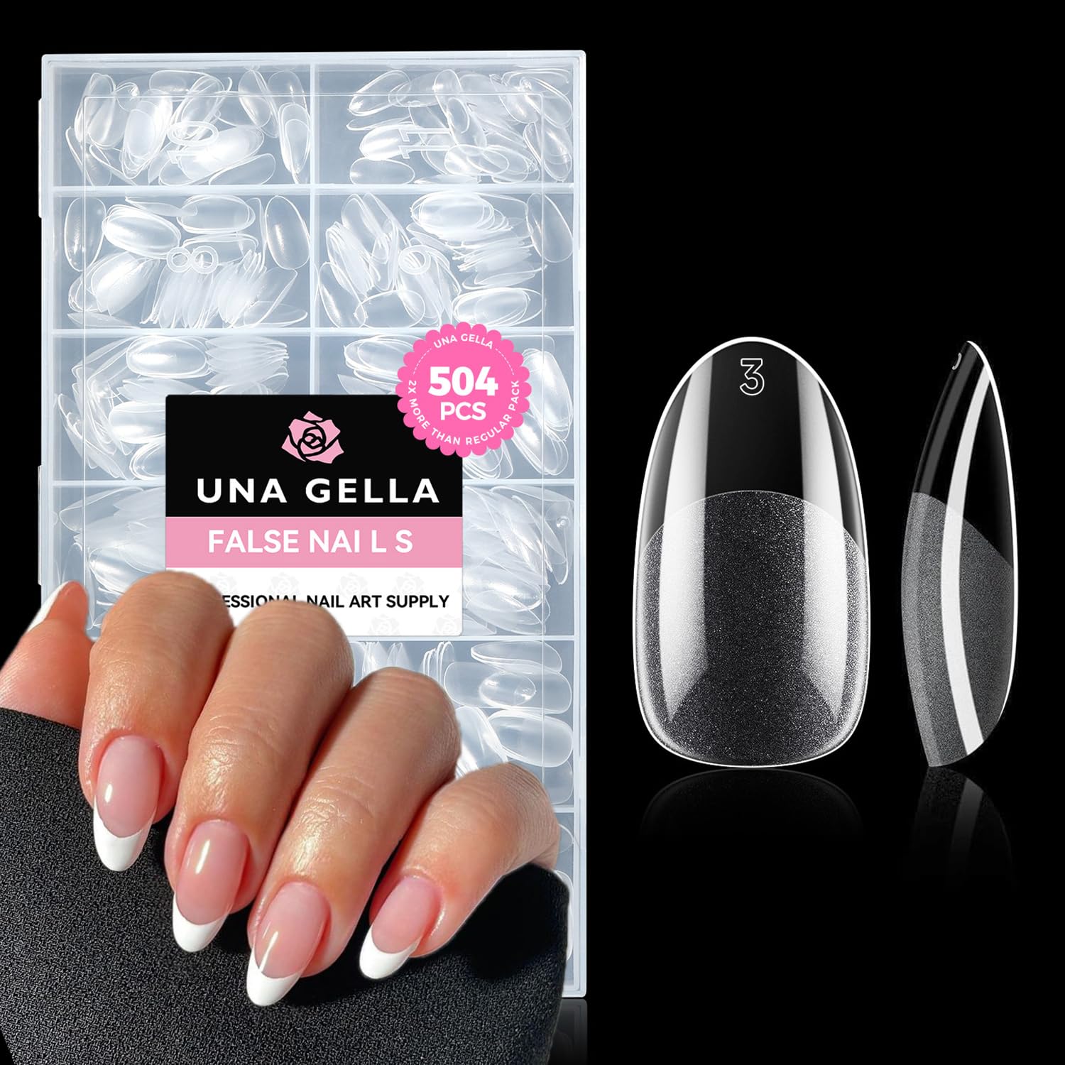 UNA GELLA: puntas ovaladas almendra para un acabado natural y limpio.