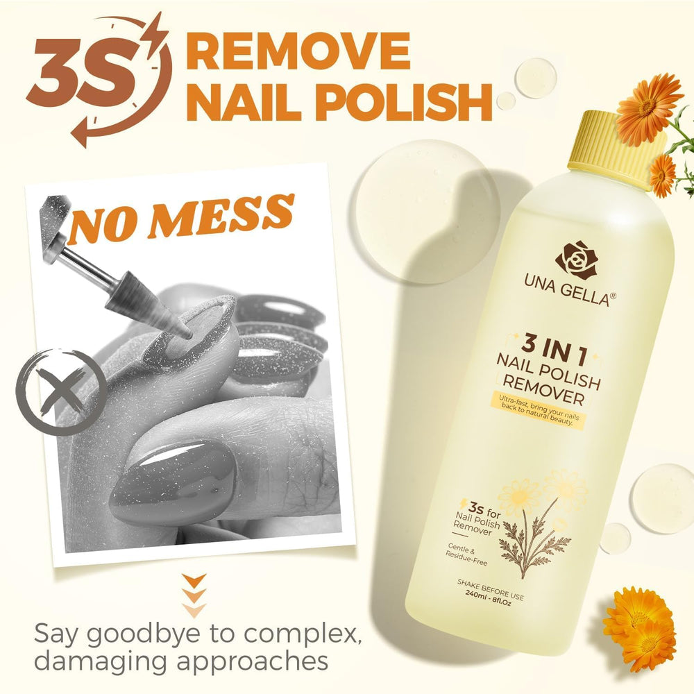 UNA GELLA quitaesmalte aplicación en uñas para remover rápido.