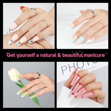 UNA GELLA set de 312 piezas de uñas coffin para manicura profesional