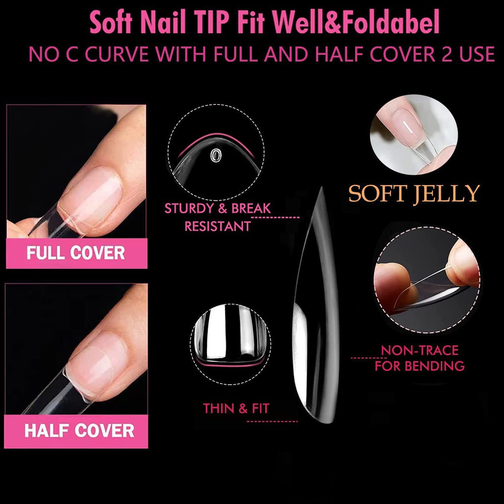 UNA GELLA sin rastro: tips gel suaves sin dejar marcas al flexionar.