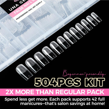 UNA GELLA square fake nails soft-tip material offers comfortable wear.