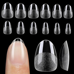 UNA GELLA tapas de uñas almendra extracorto; práctico set de 120 piezas para extensiones.