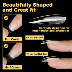 UNA GELLA: tips de gel con cobertura total para uñas planas y curvas