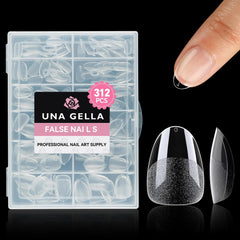 UNA GELLA tips almendra extra cortos: cobertura total para uñas naturales.