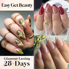 UNA GELLA tips almendra media cobertura, look natural y duradero.