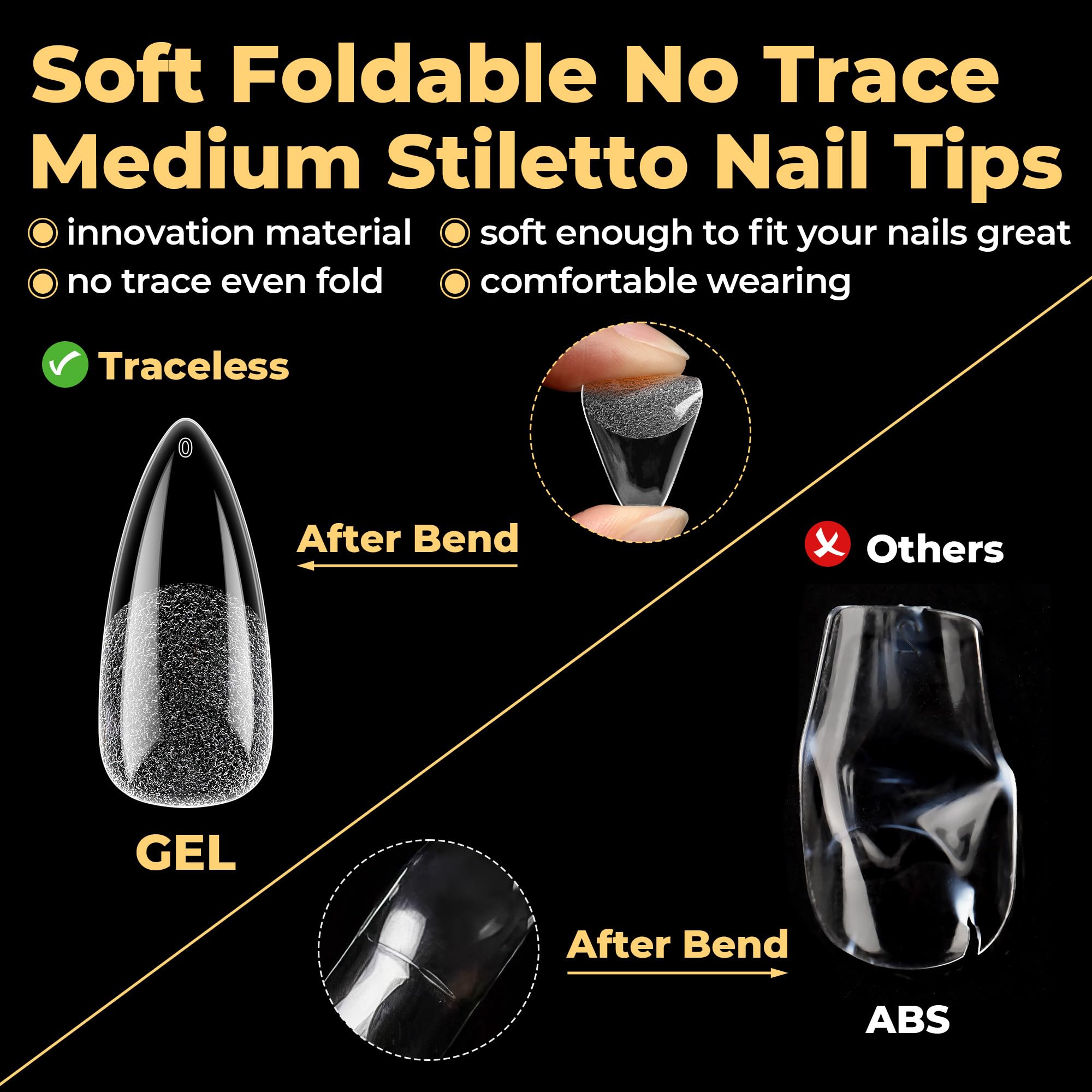 UNA GELLA estileto mediano-adhesion fuerte: adherencia duradera.