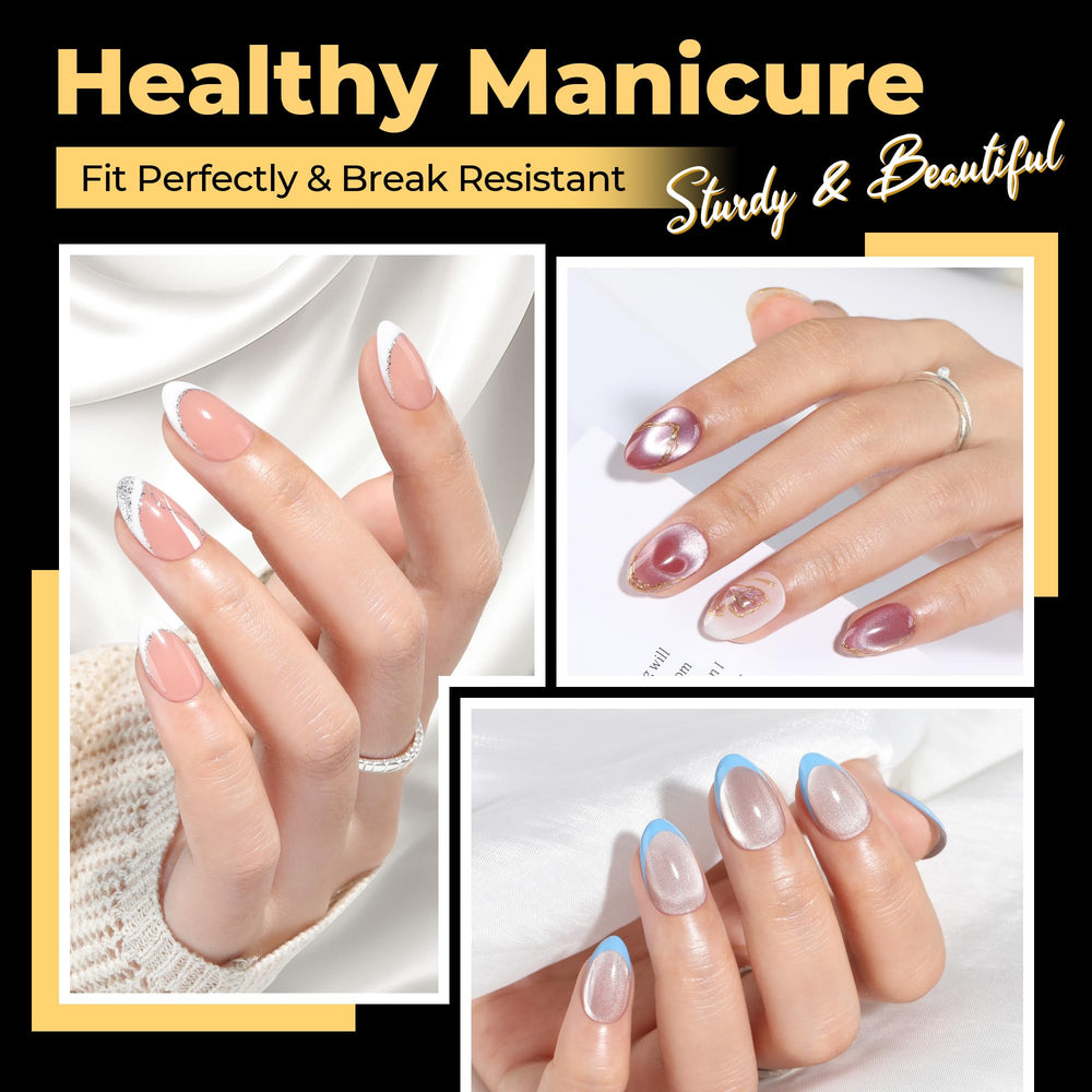 UNA GELLA tip gel oval transparente, ajuste cómodo y natural