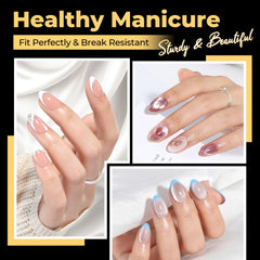 UNA GELLA tip gel oval transparente, ajuste cómodo y natural