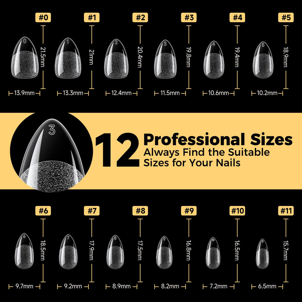 UNA GELLA tips 12 tallas disponibles para adaptarse a distintas uñas.