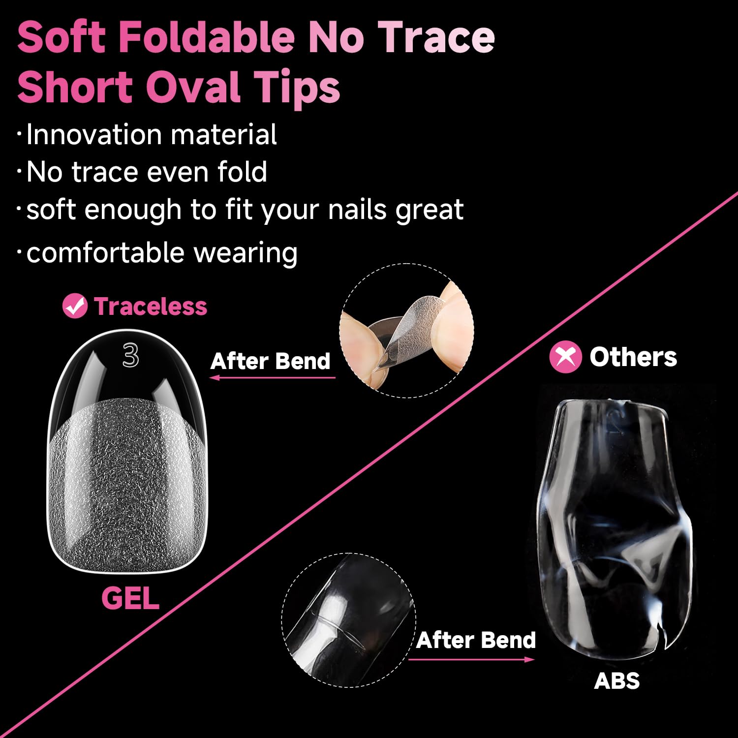 UNA GELLA tips uñas ovaladas cortas, adherencia duradera con uso correcto.