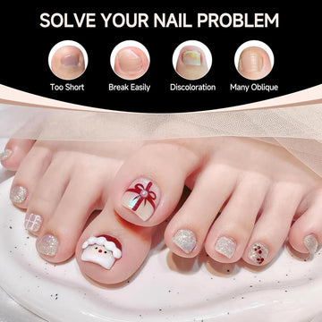 UNA GELLA tips uñas pie, adhesión interior que reduce burbujas.