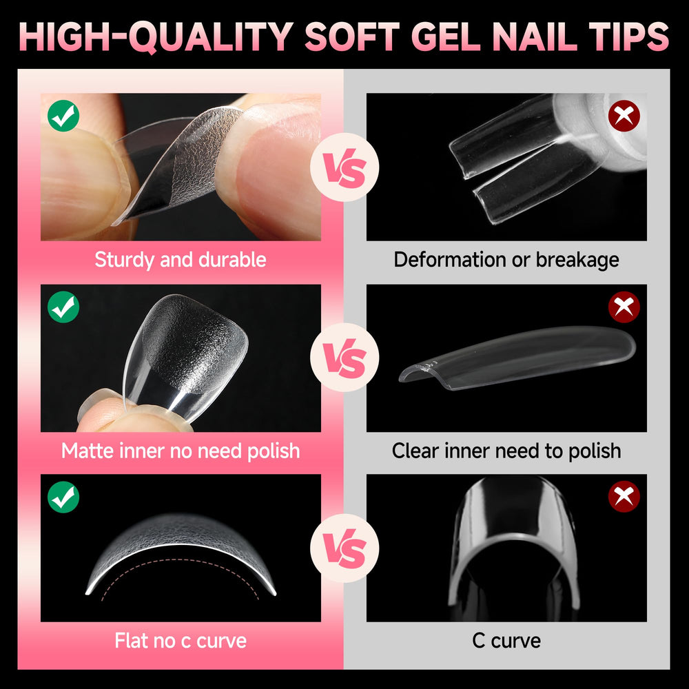 UNA GELLA uñas almendra para extensiones en casa con acabado claro.