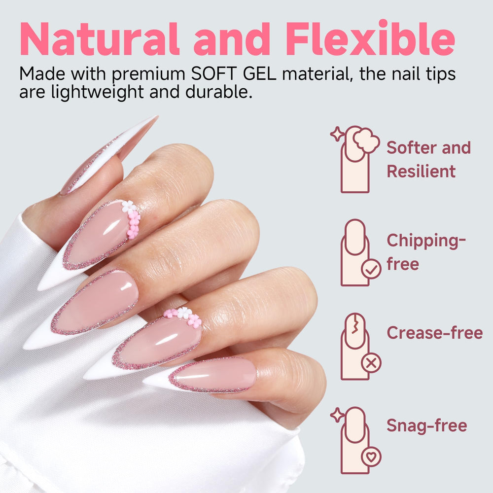 UNA GELLA: uñas estileto gel interior mate para mayor adherencia