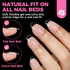 UNA GELLA: puntas mate preformadas para un look rápido y elegante.