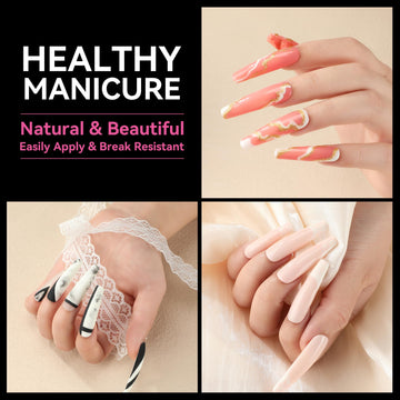 UNA GELLA: uñas de cobertura total transparentes para aspecto natural.