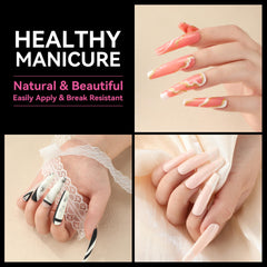 UNA GELLA: uñas de cobertura total transparentes para aspecto natural.