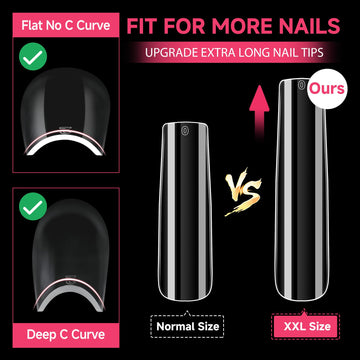 Puntas duraderas para uñas postizas con UNA GELLA XXL.