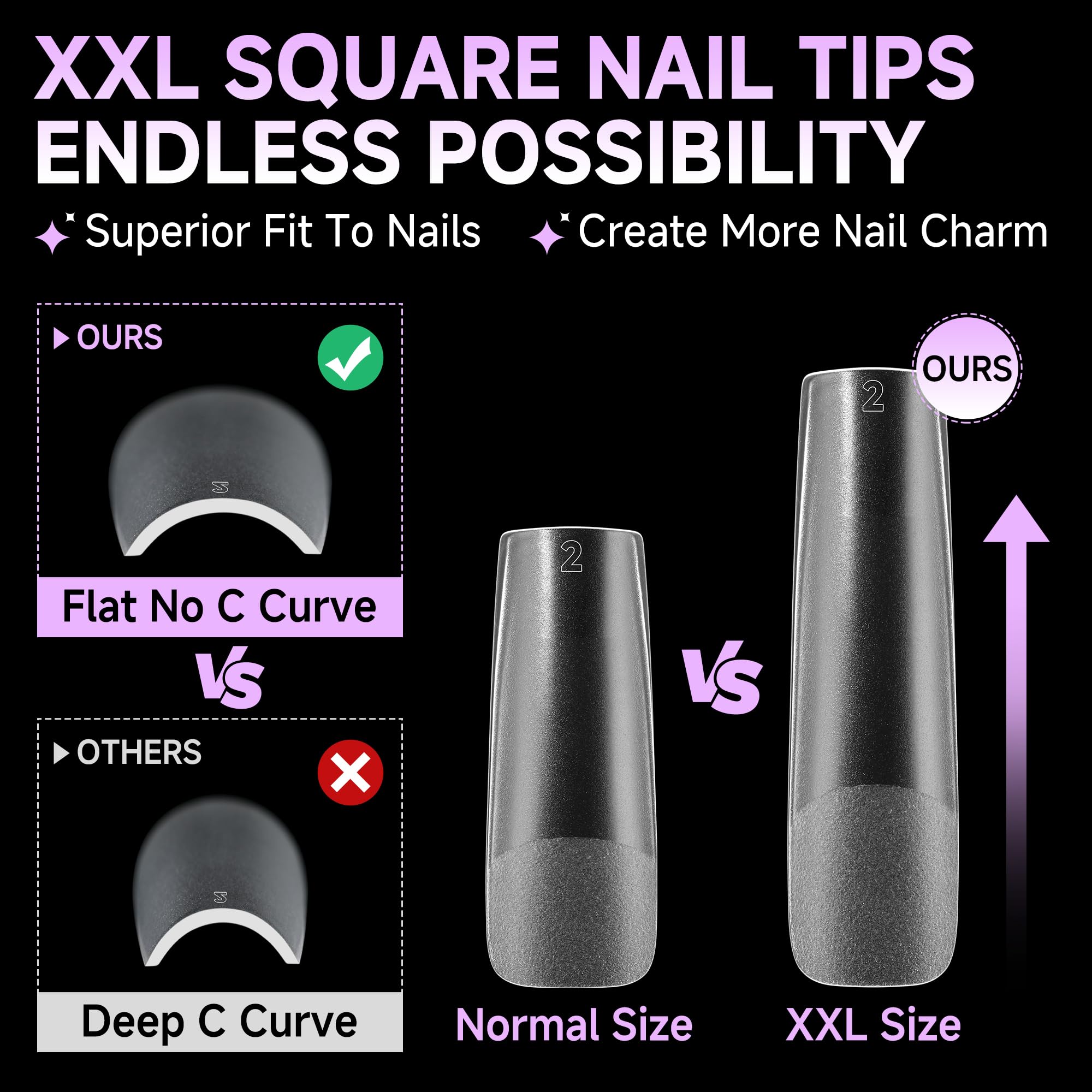 UNA GELLA XXL tips pre-dobladas, sin necesidad de limar.