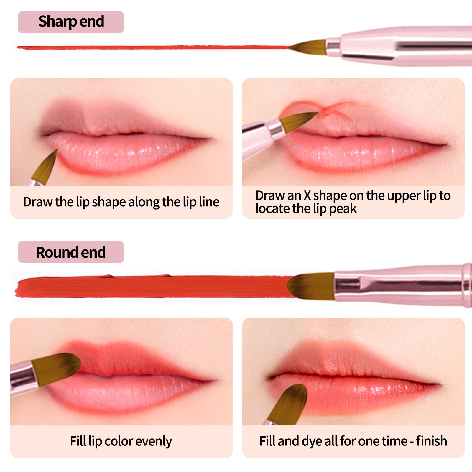 Unaone mango-metalico-pincel-maquillaje ligero y duradero.