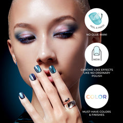 Uñas imPRESS cortas y cuadradas con acabado brillante para uso diario.
