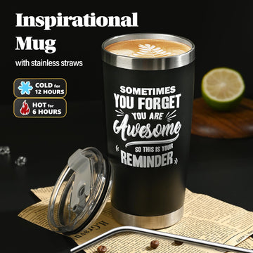 UNBOXMENT 20oz insulated mug keeps drinks warm