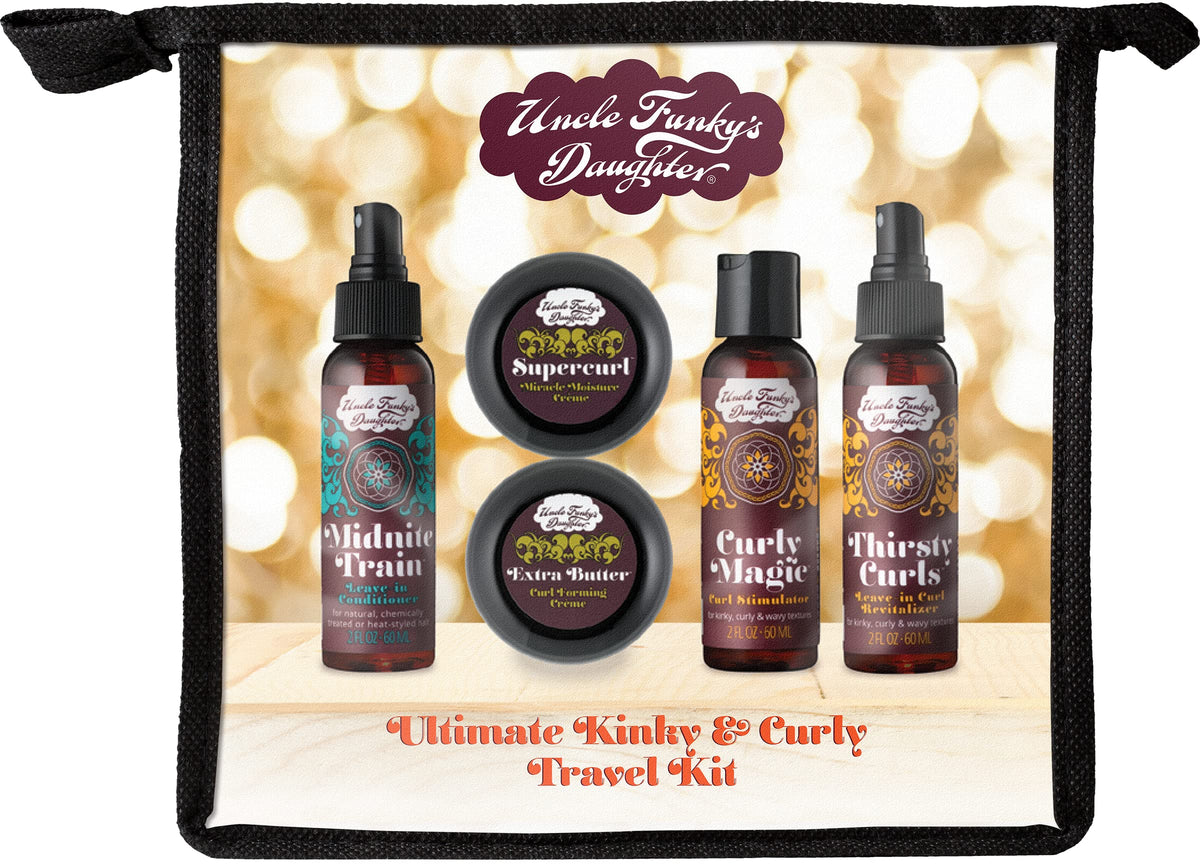 Uncle Funky's Daughter Midnite Train, spray en botella, rizos suaves y nutridos.