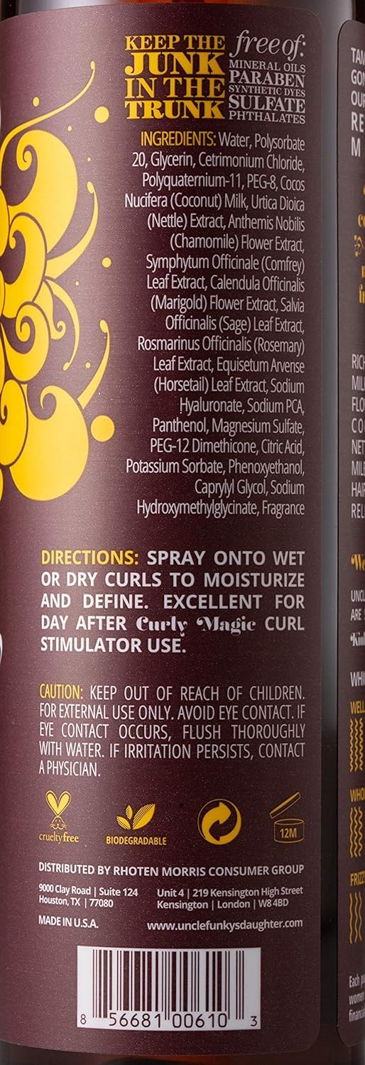 Uncle Funky's Daughter Thirsty Curls, definición de rizos, rizos más definidos tras uso.