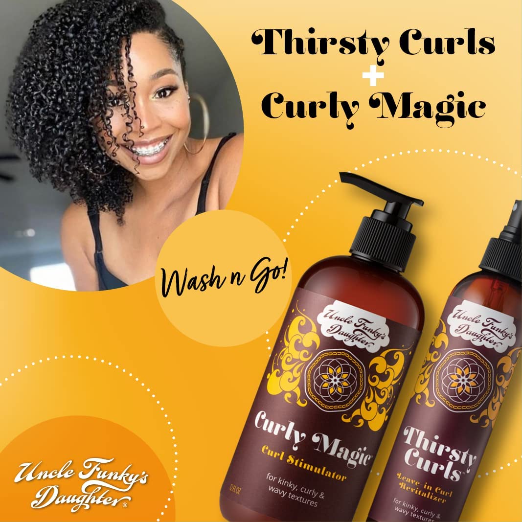 Uncle Funky's Daughter Thirsty Curls, ortiga y manzanilla, ingredientes calmantes para rizos.