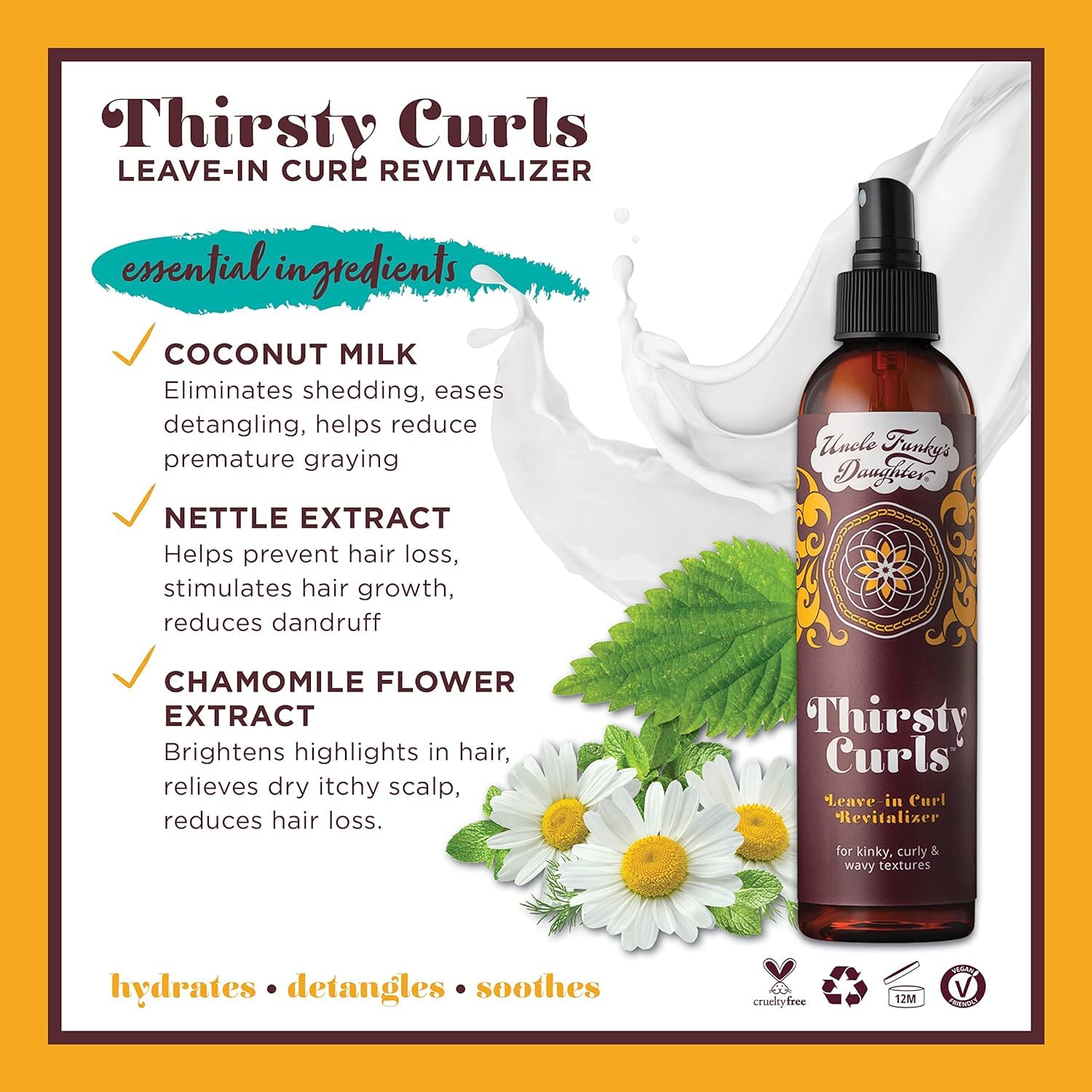 Uncle Funky's Daughter Thirsty Curls, textura suave, rizos más brillantes y manejables.