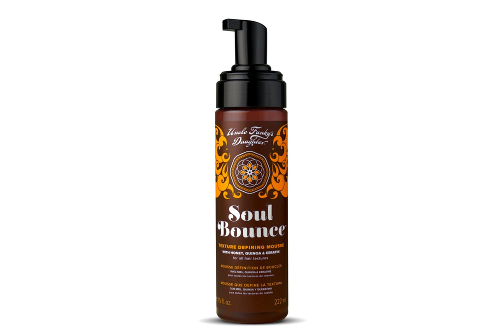 Uncle Funky's Daughter Soul Bounce Mousse, aplicacion-mano: definición suave y control del peinado