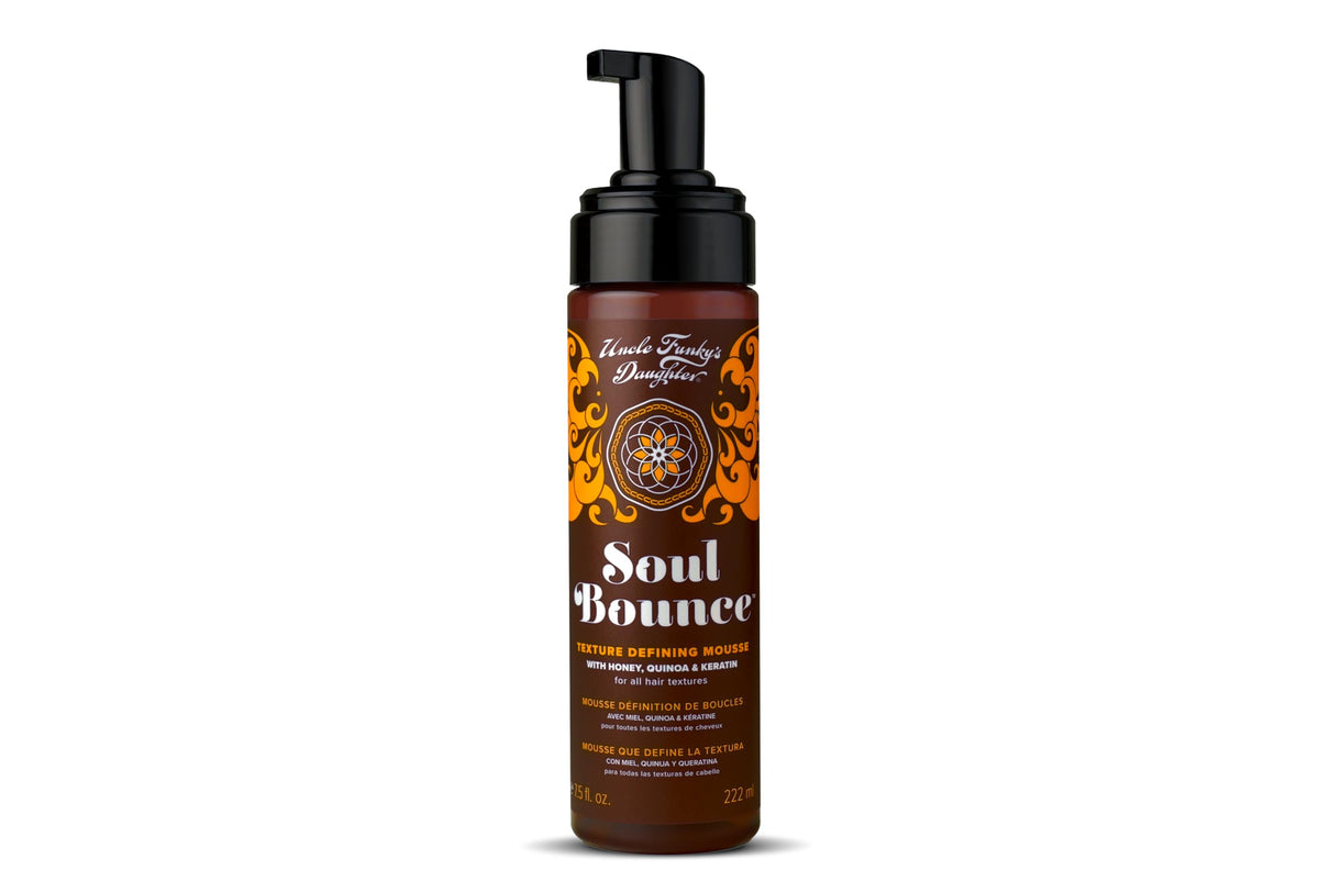 Uncle Funky's Daughter Soul Bounce Mousse, aplicacion-mano: definición suave y control del peinado