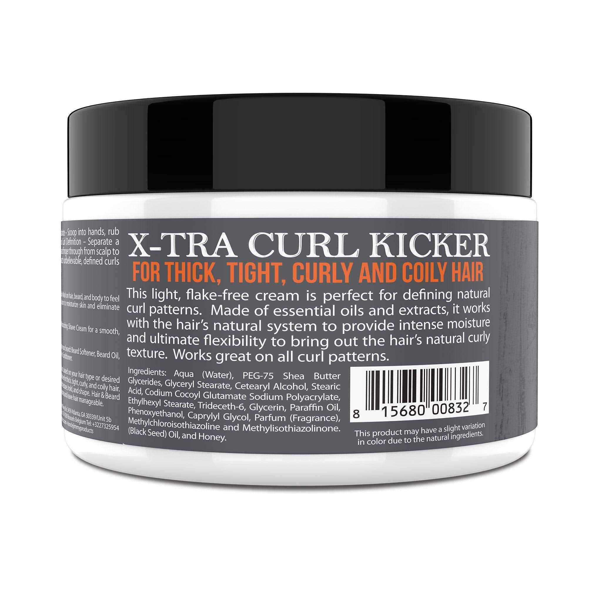 Uncle Jimmy X-TRA Curl-Kicker controla el frizz para un acabado suave.