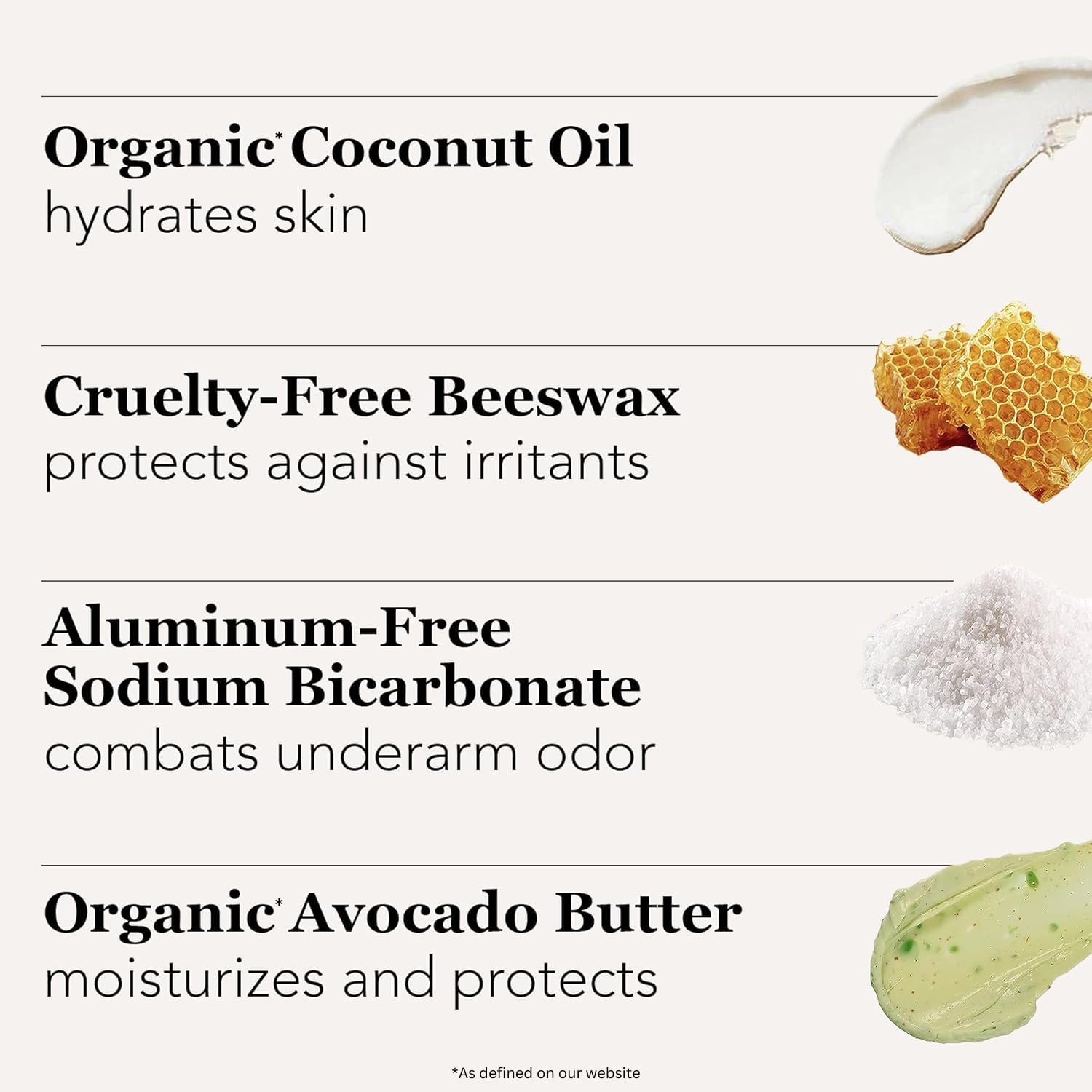 Underarmed desodorante ingredientes naturales como miel cruda y aceites esenciales.