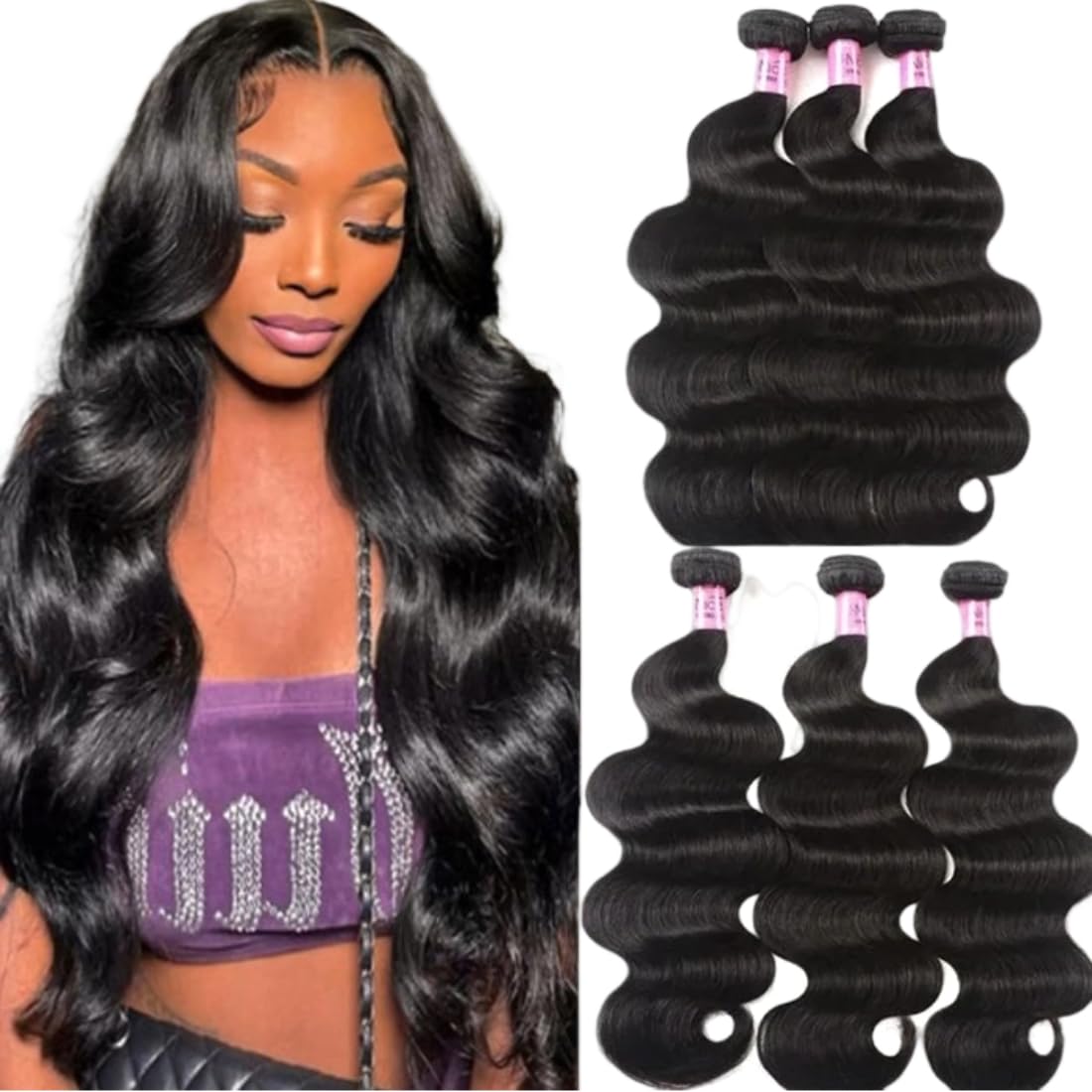 unice cabello brasileño onda cuerpo 22-20-18 pulgadas para looks naturales